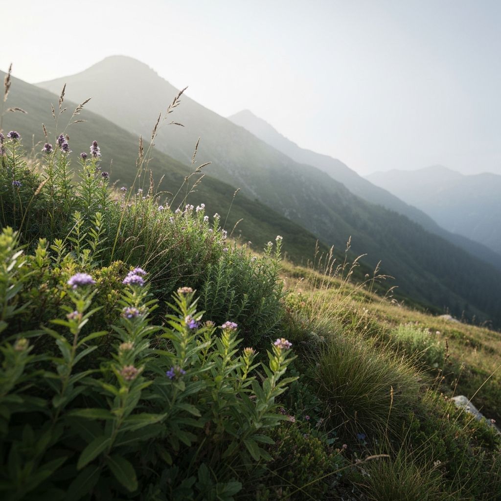 Berglandschaft mit natürlichen Pflanzen
